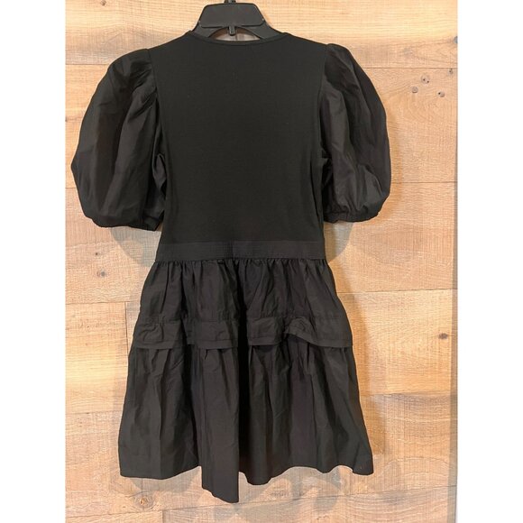 NEW ULLA JOHNSON Tilda BLACK Mixed Media Mini dress SIZE S - Picture 5 of 8